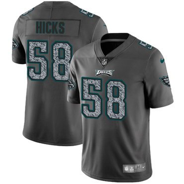 Youth Nike Philadelphia Eagles #58 Jordans Hicks Gray Static Stitched NFL Vapor Untouchable Limited Jersey inbean