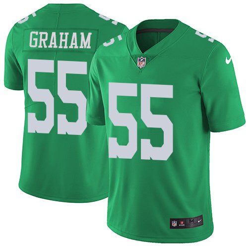 Youth Nike Philadelphia Eagles #55 Brandon Graham Green Stitched NFL Limited Rush Jersey inbean