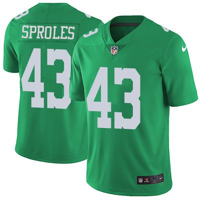 Youth Nike Philadelphia Eagles #43 Darren Sproles Green Stitched NFL Limited Rush Jersey inbean