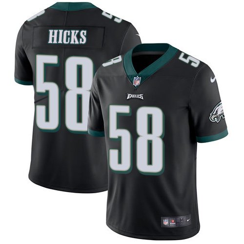 Youth Nike Philadelphia Eagles #58 Jordans Hicks Black Alternate Stitched NFL Vapor Untouchable Limited Jersey inbean