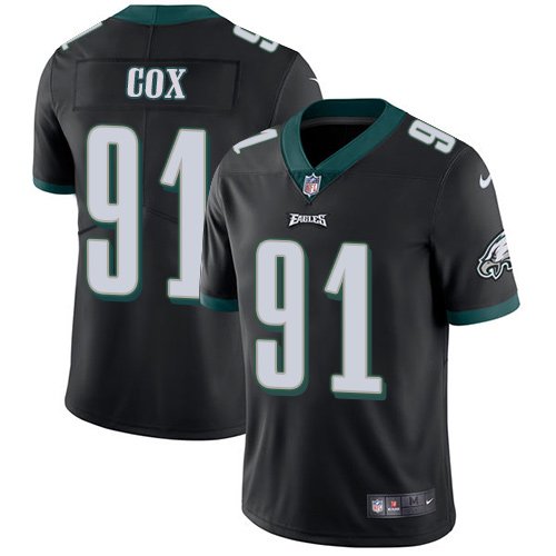 Youth Nike Philadelphia Eagles #91 Fletcher Cox Black Alternate Stitched NFL Vapor Untouchable Limited Jersey inbean