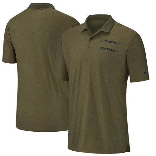 Oakland Raiders Nike Salute to Service Sideline Polo Olive inbean