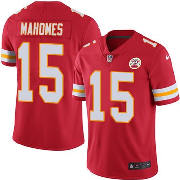 Youth Nike Chiefs #15 Patrick Mahomes Red Team Color Stitched NFL Vapor Untouchable Limited Jersey inbean