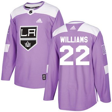 Adidas Kings #22 Tiger Williams Purple Authentic Fights Cancer Stitched NHL Jersey inbean