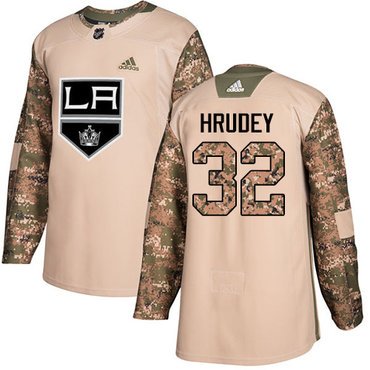 Adidas Kings #32 Kelly Hrudey Camo Authentic 2017 Veterans Day Stitched NHL Jersey inbean