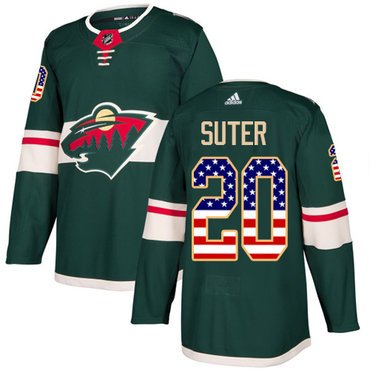 Adidas Wild #20 Ryan Suter Green Home Authentic USA Flag Stitched NHL Jersey inbean