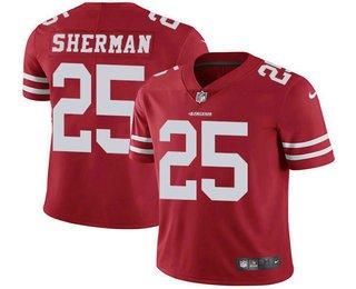 Youth San Francisco 49ers #25 Richard Sherman Red 2017 Vapor Untouchable Stitched NFL Nike Limited Jersey inbean