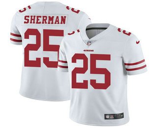 Youth San Francisco 49ers #25 Richard Sherman White 2017 Vapor Untouchable Stitched NFL Nike Limited Jersey inbean