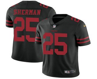 Youth San Francisco 49ers #25 Richard Sherman Black 2017 Vapor Untouchable Stitched NFL Nike Limited Jersey inbean