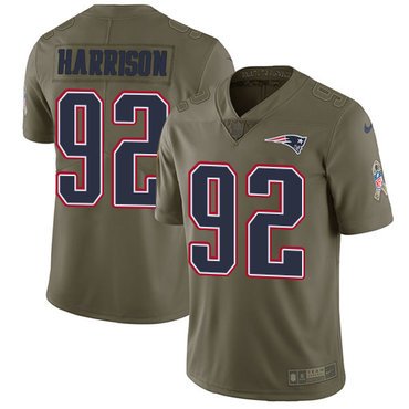 Nike New England Patriots #92 James Harrison Olive Youth Stitched NFL Limited 2017 Salute to Service Jersey inbean