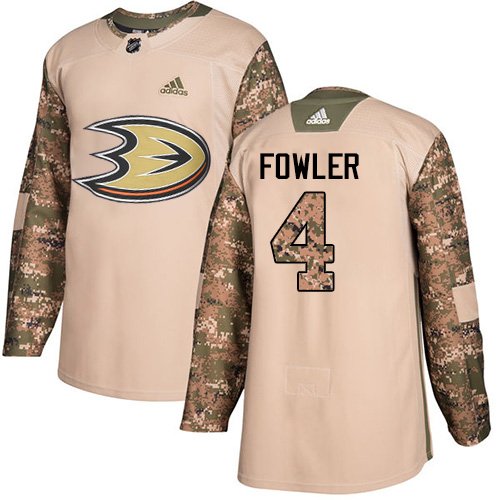 Adidas Ducks #4 Cam Fowler Camo Authentic 2017 Veterans Day Youth Stitched NHL Jersey inbean