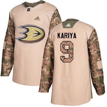 Adidas Ducks #9 Paul Kariya Camo Authentic 2017 Veterans Day Youth Stitched NHL Jersey inbean