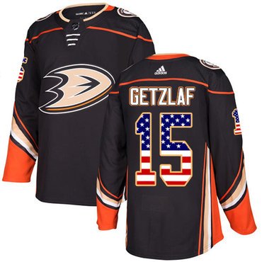 Adidas Ducks #15 Ryan Getzlaf Black Home Authentic USA Flag Youth Stitched NHL Jersey inbean