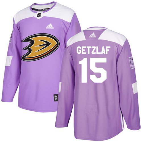 Adidas Ducks #15 Ryan Getzlaf Purple Authentic Fights Cancer Youth Stitched NHL Jersey inbean