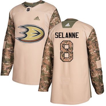 Adidas Ducks #8 Teemu Selanne Camo Authentic 2017 Veterans Day Youth Stitched NHL Jersey inbean