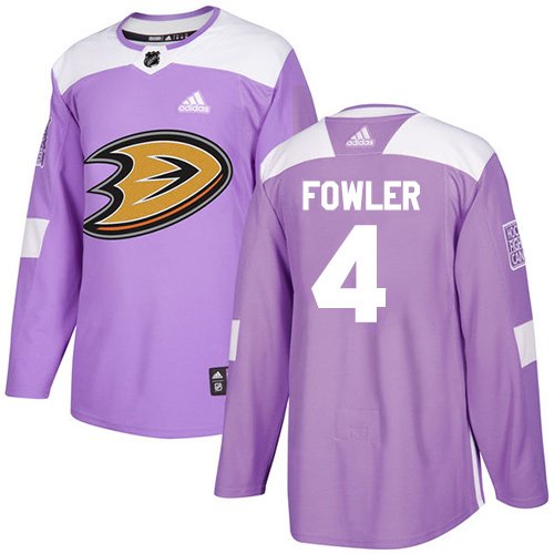 Adidas Ducks #4 Cam Fowler Purple Authentic Fights Cancer Youth Stitched NHL Jersey inbean