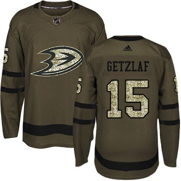 Adidas Ducks #15 Ryan Getzlaf Green Salute to Service Youth Stitched NHL Jersey inbean