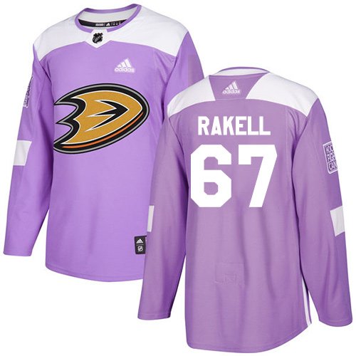 Adidas Ducks #67 Rickard Rakell Purple Authentic Fights Cancer Youth Stitched NHL Jersey inbean