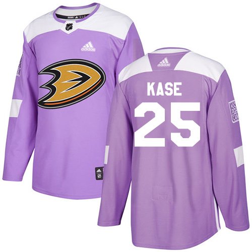 Adidas Ducks #25 Ondrej Kase Purple Authentic Fights Cancer Youth Stitched NHL Jersey inbean