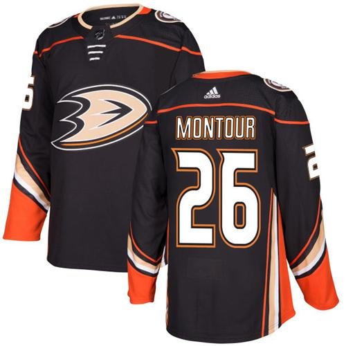 Adidas Ducks #26 Brandon Montour Black Home Authentic Youth Stitched NHL Jersey inbean