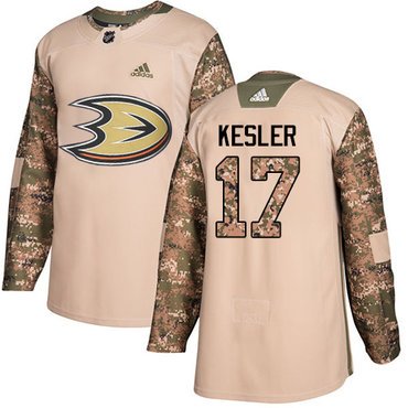 Adidas Ducks #17 Ryan Kesler Camo Authentic 2017 Veterans Day Youth Stitched NHL Jersey inbean