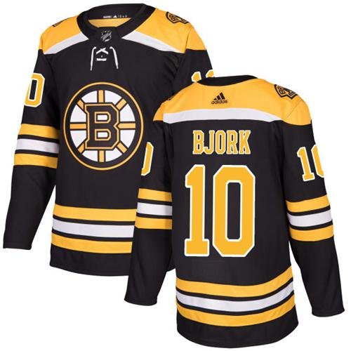 Adidas Bruins #10 Anders Bjork Black Home Authentic Youth Stitched NHL Jersey inbean