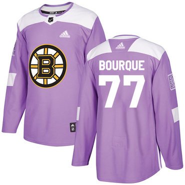 Adidas Bruins #77 Ray Bourque Purple Authentic Fights Cancer Youth Stitched NHL Jersey inbean