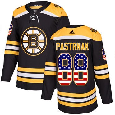 Adidas Bruins #88 David Pastrnak Black Home Authentic USA Flag Youth Stitched NHL Jersey inbean