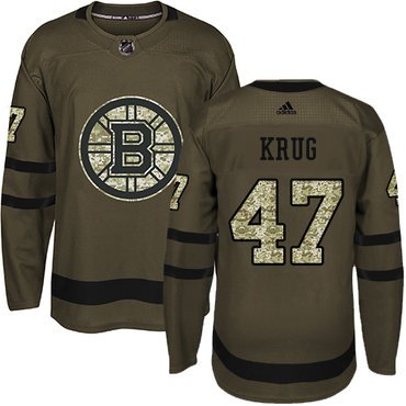 Adidas Bruins #47 Torey Krug Green Salute to Service Youth Stitched NHL Jersey inbean