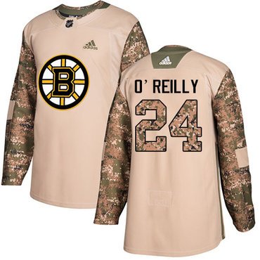 Adidas Bruins #24 Terry O'Reilly Camo Authentic 2017 Veterans Day Youth Stitched NHL Jersey inbean