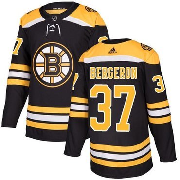 Adidas Bruins #37 Patrice Bergeron Black Home Authentic Youth Stitched NHL Jersey inbean