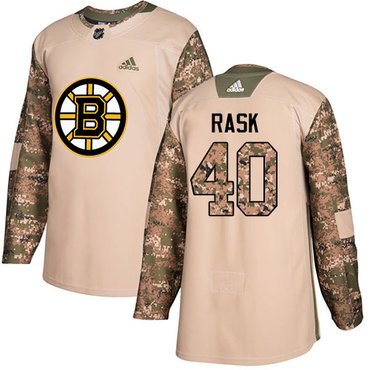 Adidas Bruins #40 Tuukka Rask Camo Authentic 2017 Veterans Day Youth Stitched NHL Jersey inbean