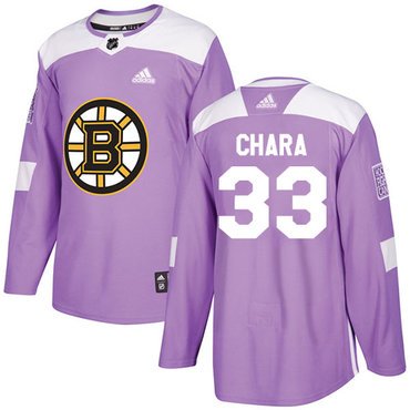 Adidas Bruins #33 Zdeno Chara Purple Authentic Fights Cancer Youth Stitched NHL Jersey inbean