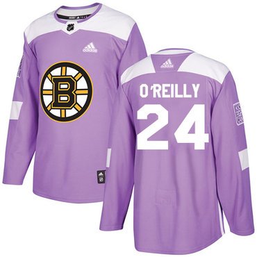 Adidas Bruins #24 Terry O'Reilly Purple Authentic Fights Cancer Youth Stitched NHL Jersey inbean