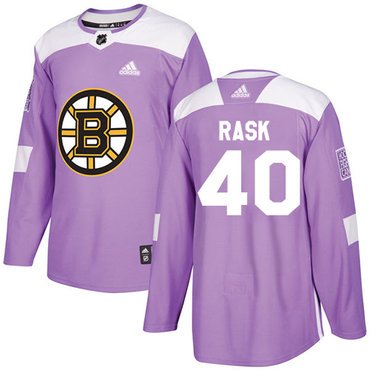 Adidas Bruins #40 Tuukka Rask Purple Authentic Fights Cancer Youth Stitched NHL Jersey inbean