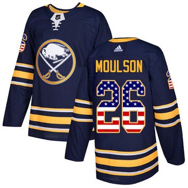 Adidas Sabres #26 Matt Moulson Navy Blue Home Authentic USA Flag Youth Stitched NHL Jersey inbean