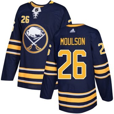 Adidas Sabres #26 Matt Moulson Navy Blue Home Authentic Youth Stitched NHL Jersey inbean