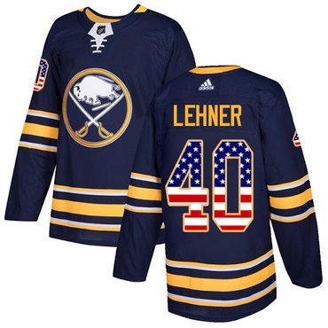 Adidas Sabres #40 Robin Lehner Navy Blue Home Authentic USA Flag Youth Stitched NHL Jersey inbean