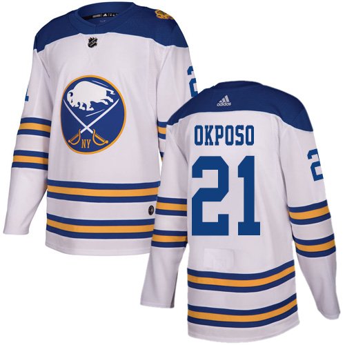 Adidas Sabres #21 Kyle Okposo White Authentic 2018 Winter Classic Youth Stitched NHL Jersey inbean