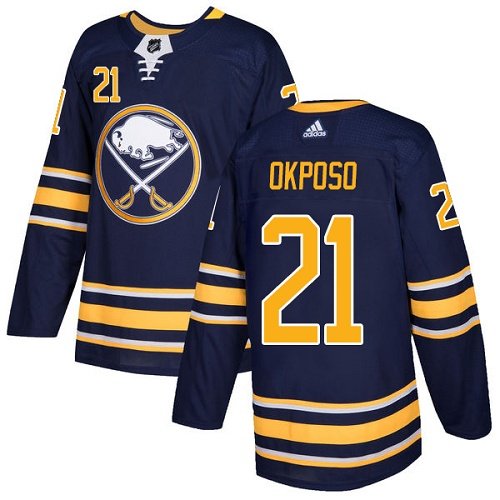 Adidas Sabres #21 Kyle Okposo Navy Blue Home Authentic Youth Stitched NHL Jersey inbean