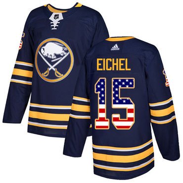 Adidas Sabres #15 Jack Eichel Navy Blue Home Authentic USA Flag Youth Stitched NHL Jersey inbean