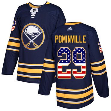 Adidas Sabres #29 Jason Pominville Navy Blue Home Authentic USA Flag Youth Stitched NHL Jersey inbean