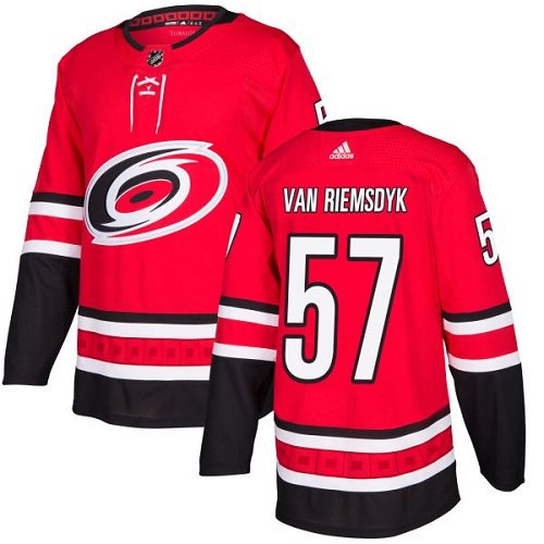 Adidas Hurricanes #57 Trevor Van Riemsdyk Red Home Authentic Stitched Youth NHL Jersey inbean