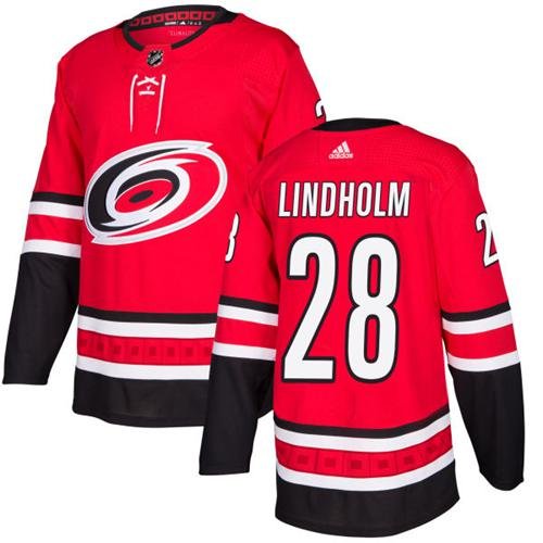 Adidas Hurricanes #28 Elias Lindholm Red Home Authentic Stitched Youth NHL Jersey inbean