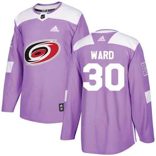 Adidas Hurricanes #30 Cam Ward Purple Authentic Fights Cancer Stitched Youth NHL Jersey inbean