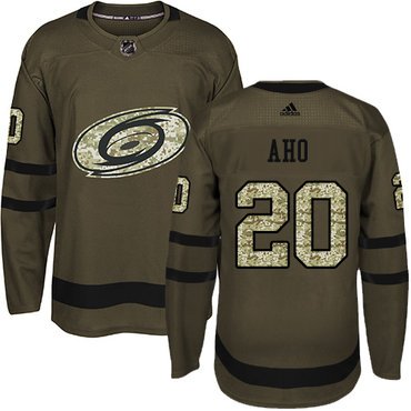 Adidas Hurricanes #20 Sebastian Aho Green Salute to Service Stitched Youth NHL Jersey inbean