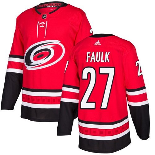 Adidas Hurricanes #27 Justin Faulk Red Home Authentic Stitched Youth NHL Jersey inbean