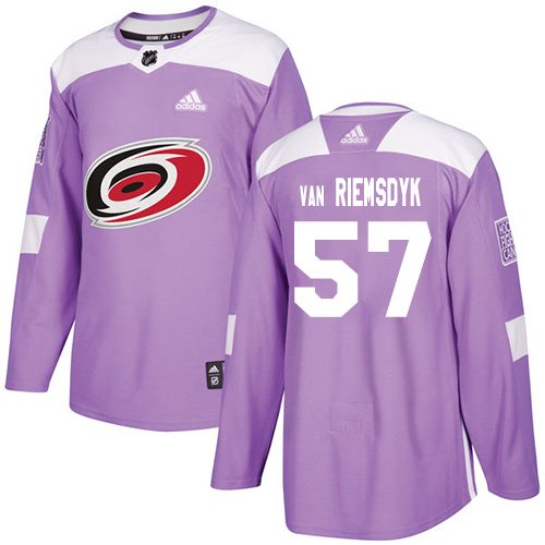 Adidas Hurricanes #57 Trevor Van Riemsdyk Purple Authentic Fights Cancer Stitched Youth NHL Jersey inbean