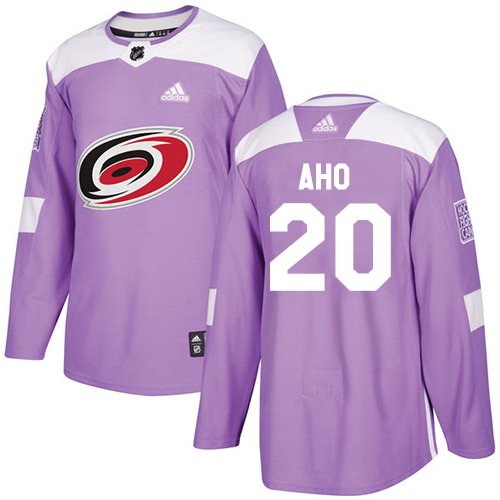 Adidas Hurricanes #20 Sebastian Aho Purple Authentic Fights Cancer Stitched Youth NHL Jersey inbean