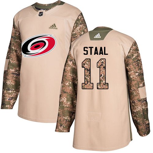 Adidas Hurricanes #11 Jordans Staal Camo Authentic 2017 Veterans Day Stitched Youth NHL Jersey inbean